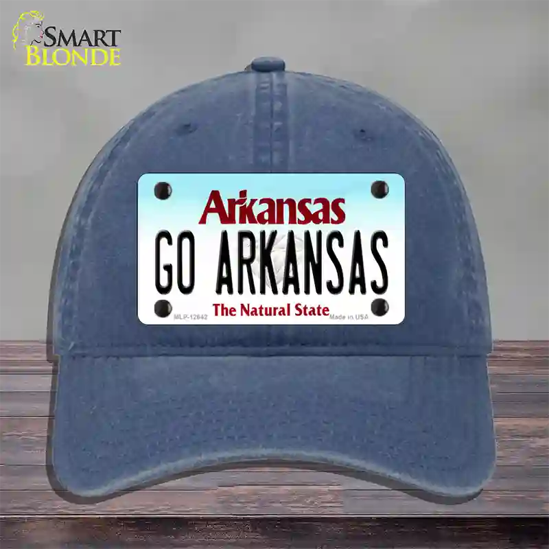 Go Arkansas Novelty License Plate Hat Unconstructed Cotton / Navy