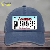 Go Arkansas Novelty License Plate Hat Unconstructed Cotton / Navy