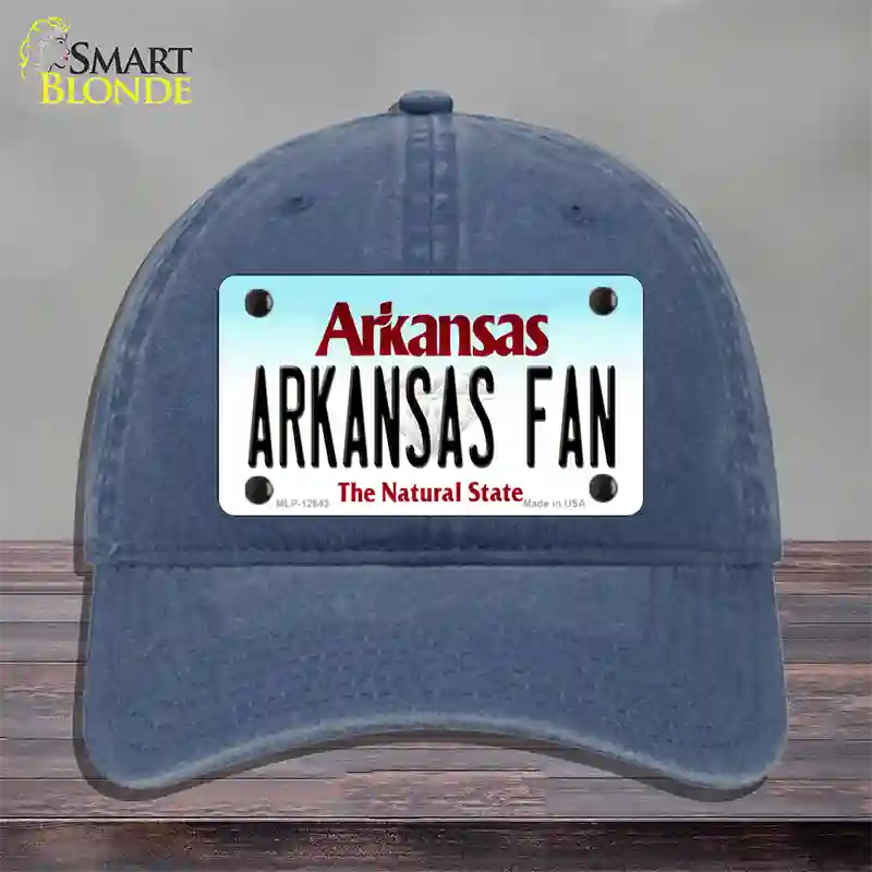 Arkansas Fan Novelty License Plate Hat Unconstructed Cotton / Navy