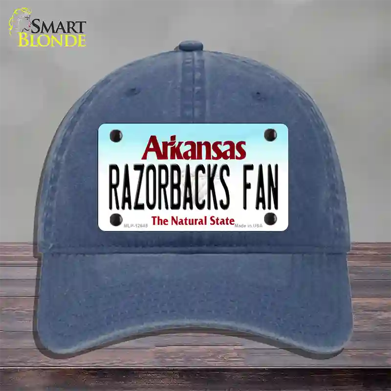 Razorbacks Fan Novelty License Plate Hat Unconstructed Cotton / Navy