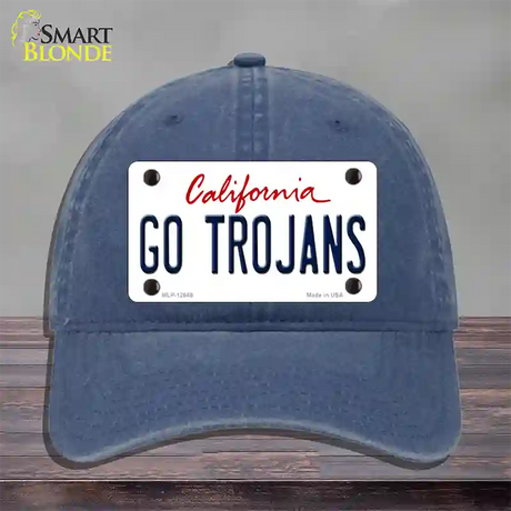 Go Trojans Novelty License Plate Hat Unconstructed Cotton / Navy