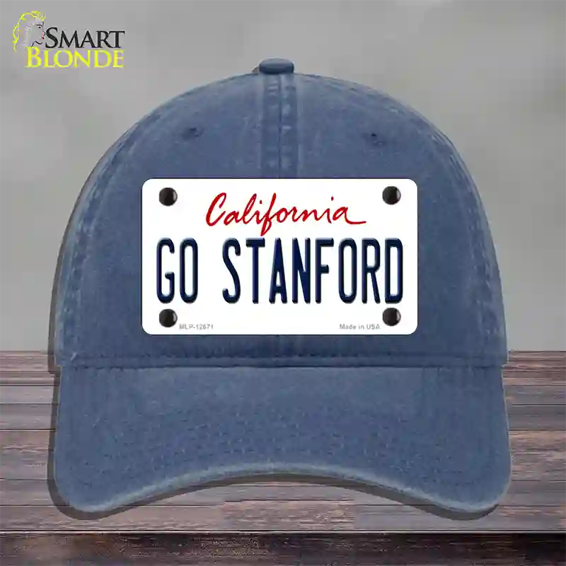 Go Stanford Novelty License Plate Hat Unconstructed Cotton / Navy