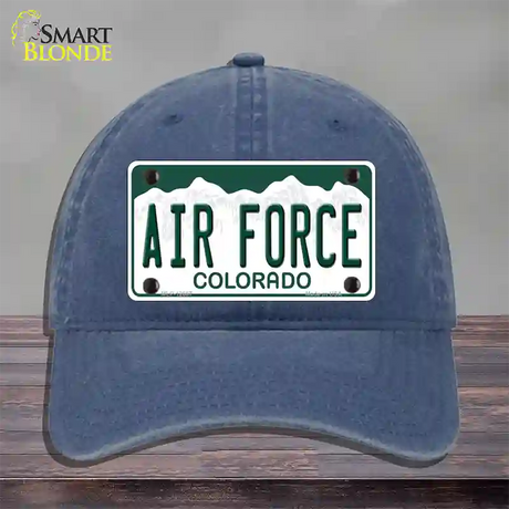 Air Force Novelty License Plate Hat Unconstructed Cotton / Navy