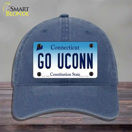 Go UConn Novelty License Plate Hat Unconstructed Cotton / Navy