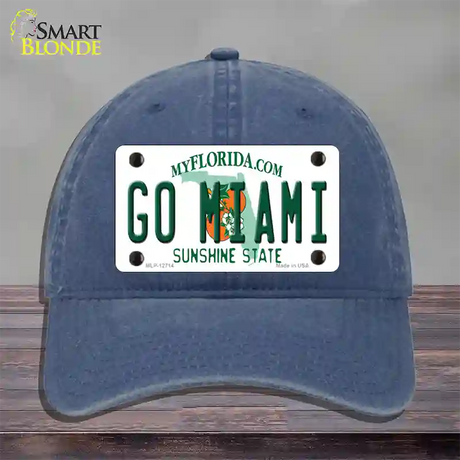 Go Miami Novelty License Plate Hat Unconstructed Cotton / Navy