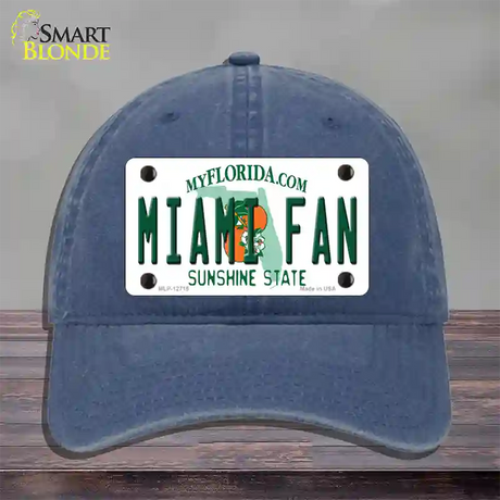 Miami Fan Novelty License Plate Hat Unconstructed Cotton / Navy