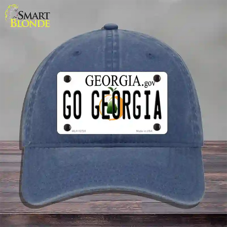 Go Georgia Novelty License Plate Hat Unconstructed Cotton / Navy