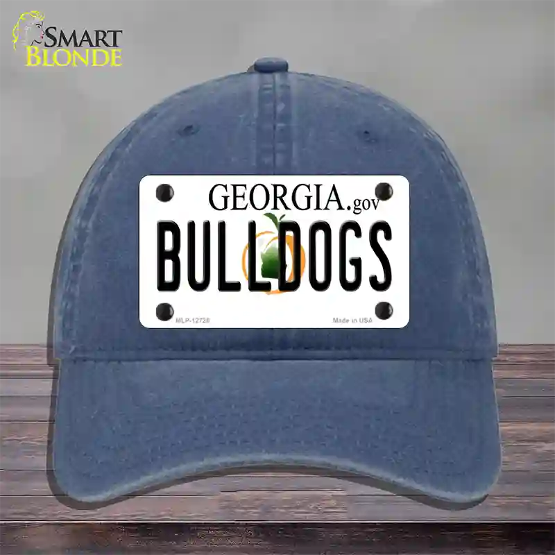 Bulldogs Georgia Peach Novelty License Plate Hat Unconstructed Cotton / Navy