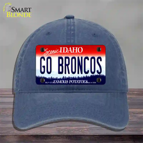 Go Broncos Novelty License Plate Hat Unconstructed Cotton / Navy