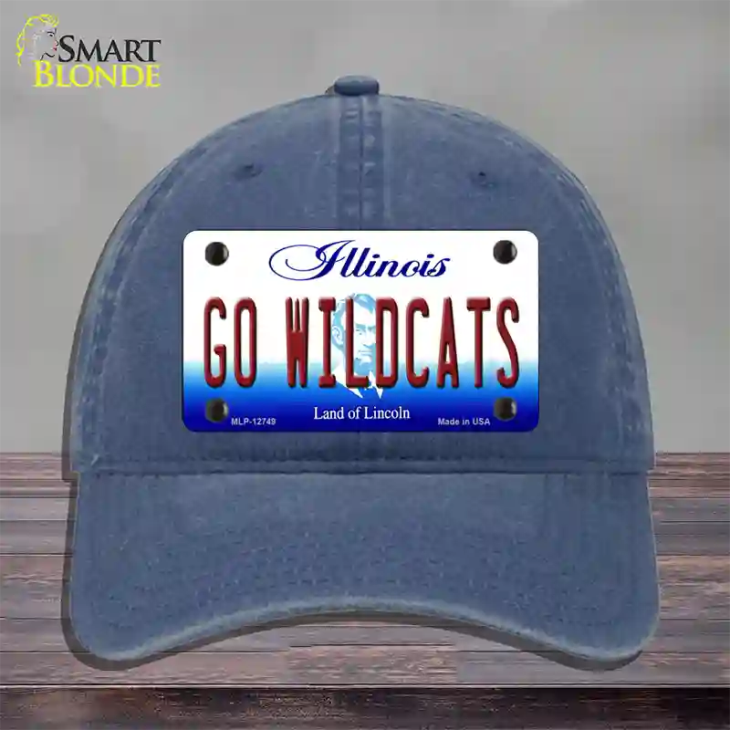 Go Wildcats Illinois Novelty License Plate Hat Unconstructed Cotton / Navy