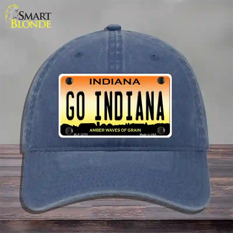 Go Indiana Novelty License Plate Hat Tag Unconstructed Cotton / Navy