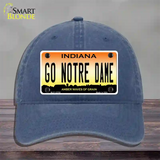 Go Notre Dame Novelty License Plate Hat Tag Unconstructed Cotton / Navy