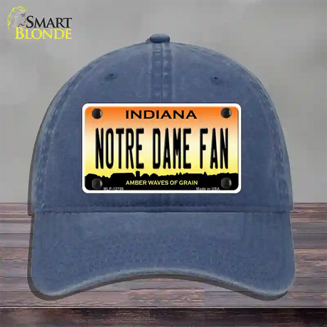 Notre Dame Fan Novelty License Plate Hat Tag Unconstructed Cotton / Navy