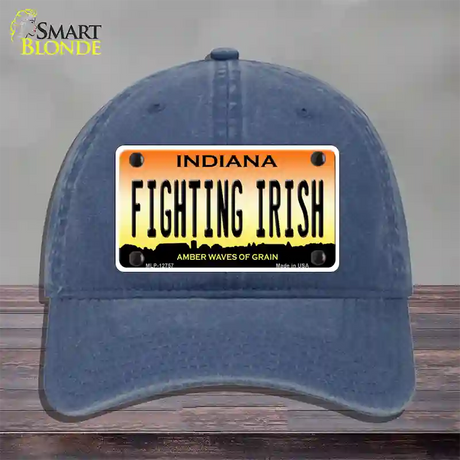 Fighting Irish Novelty License Plate Hat Tag Unconstructed Cotton / Navy