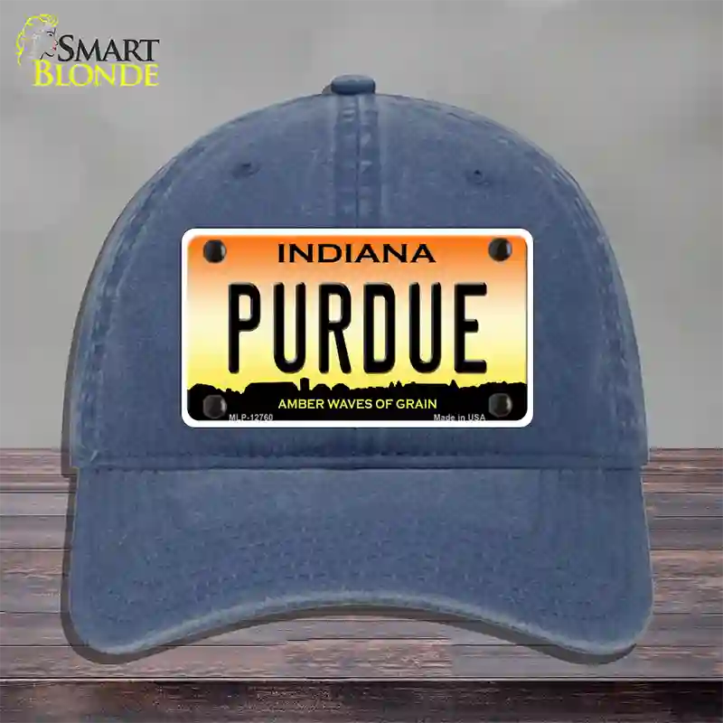 Purdue Novelty License Plate Hat Tag Unconstructed Cotton / Navy