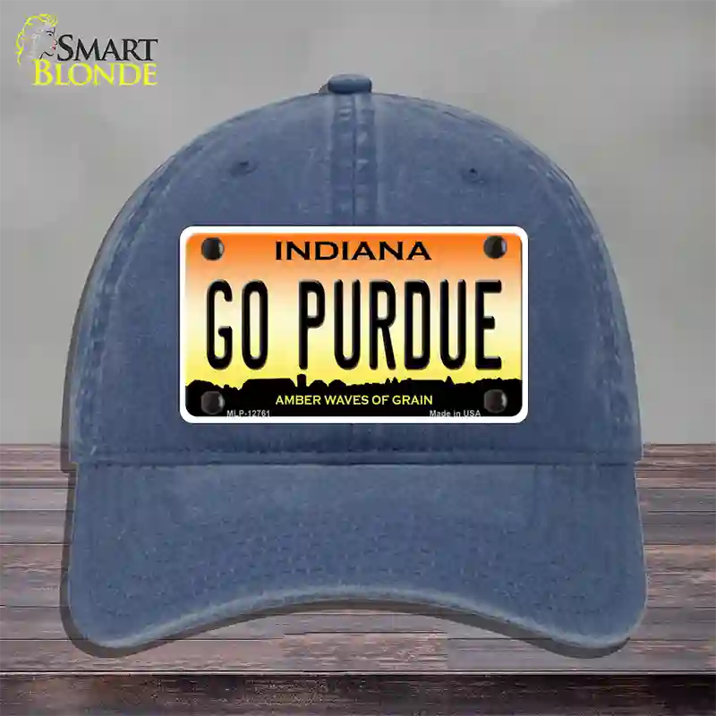 Go Purdue Novelty License Plate Hat Tag Unconstructed Cotton / Navy