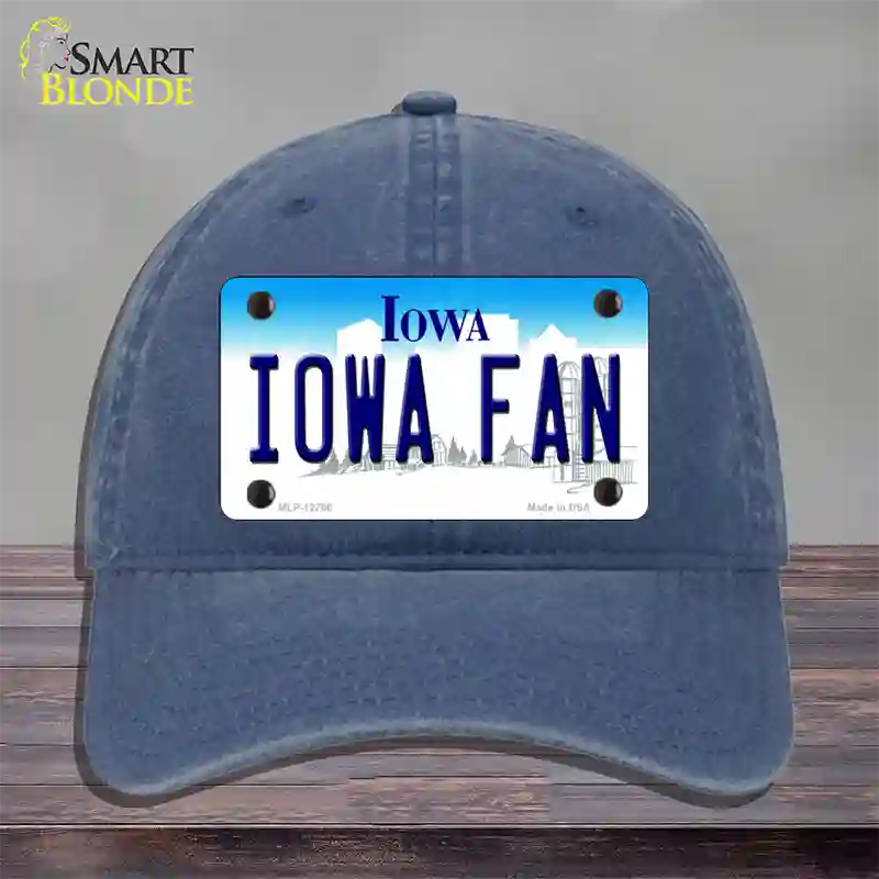 Iowa Fan Novelty License Plate Hat Tag Unconstructed Cotton / Navy