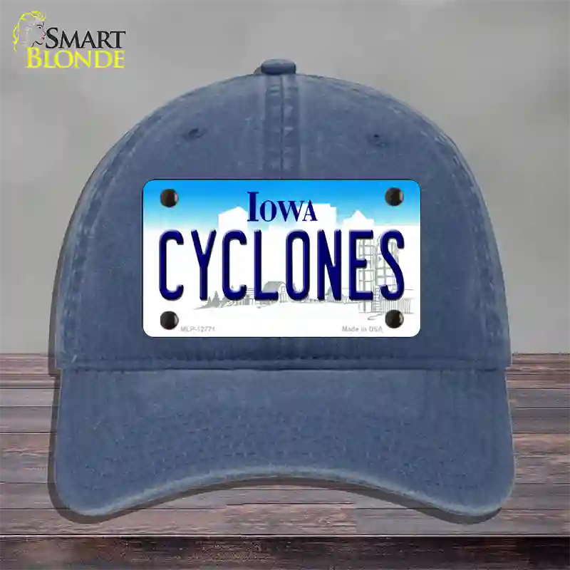 Cyclones Novelty License Plate Hat Tag Unconstructed Cotton / Navy