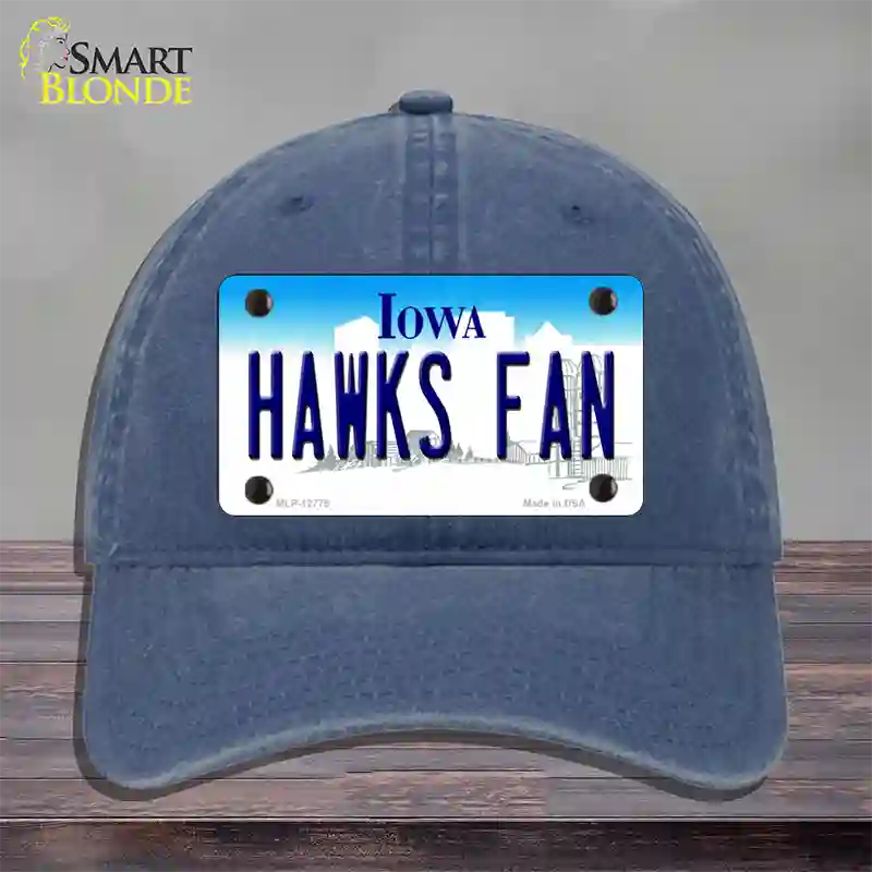 Hawks Fan Novelty License Plate Hat Tag Unconstructed Cotton / Navy