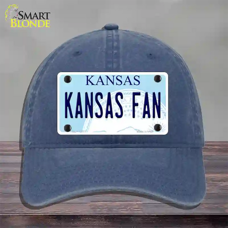 Kansas Fan Novelty License Plate Hat Tag Unconstructed Cotton / Navy