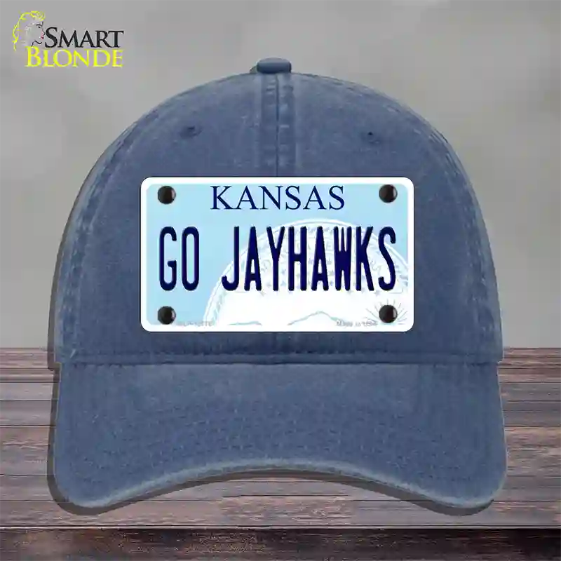 Go Jayhawks Novelty License Plate Hat Tag Unconstructed Cotton / Navy