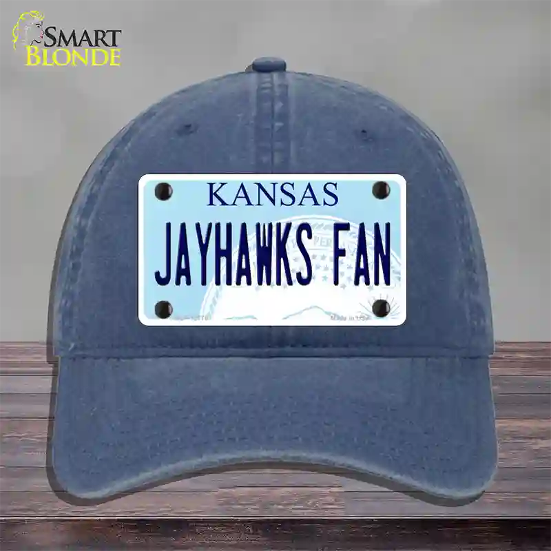 Jayhawks Fan Novelty License Plate Hat Tag Unconstructed Cotton / Navy