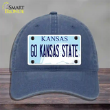 Go Kansas State Novelty License Plate Hat Tag Unconstructed Cotton / Navy