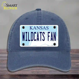 Kansas Wildcats Fan Novelty License Plate Hat Tag Unconstructed Cotton / Navy