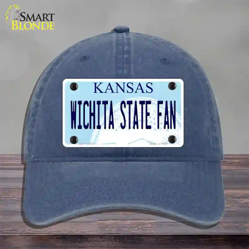 Wichita State Fan Novelty License Plate Hat Tag Unconstructed Cotton / Navy