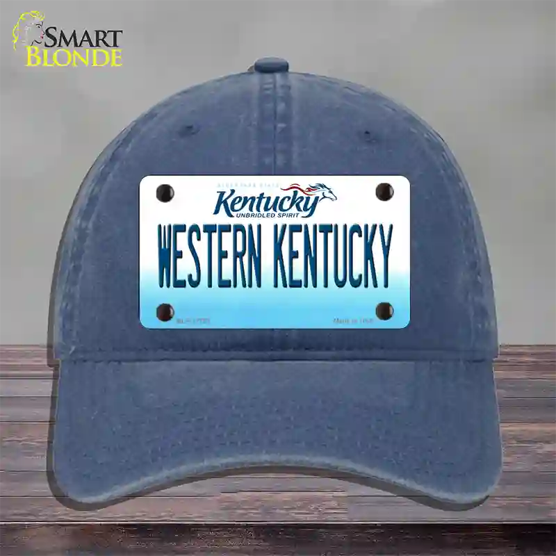 Western Kentucky Novelty License Plate Hat Tag Unconstructed Cotton / Navy