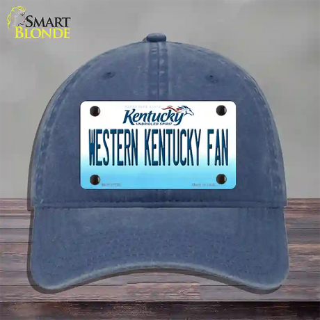 Western Kentucky Fan Novelty License Plate Hat Tag Unconstructed Cotton / Navy