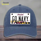 Go Navy Novelty License Plate Hat Tag Unconstructed Cotton / Navy