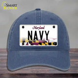 Navy Novelty License Plate Hat Unconstructed Cotton / Navy