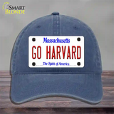 Go Harvard Novelty License Plate Hat Unconstructed Cotton / Navy