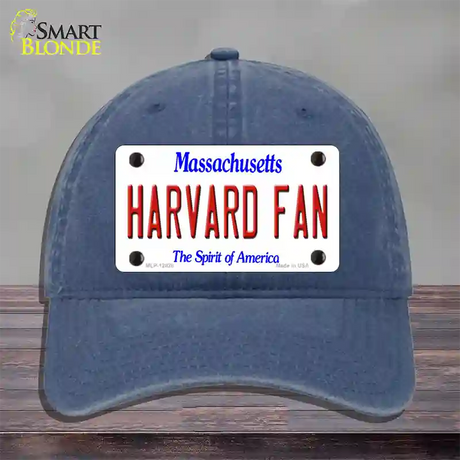 Harvard Fan Novelty License Plate Hat Unconstructed Cotton / Navy