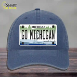 Go Michigan Novelty License Plate Hat Unconstructed Cotton / Navy