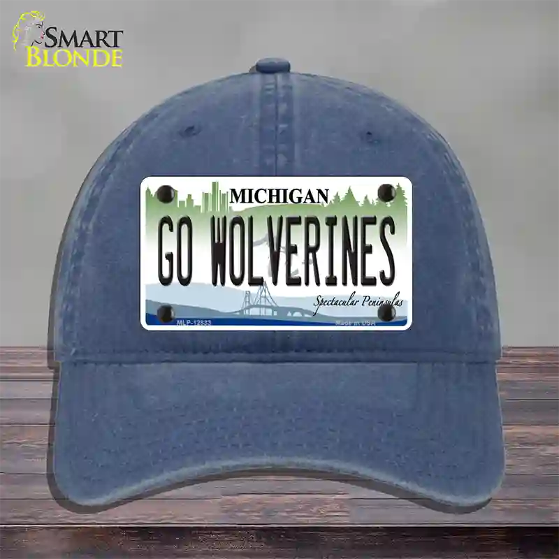 Go Wolverines Novelty License Plate Hat Unconstructed Cotton / Navy