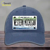 Western Michigan Novelty License Plate Hat Unconstructed Cotton / Navy