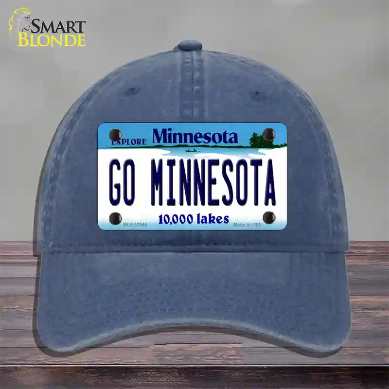 Go Minnesota Novelty License Plate Hat Unconstructed Cotton / Navy