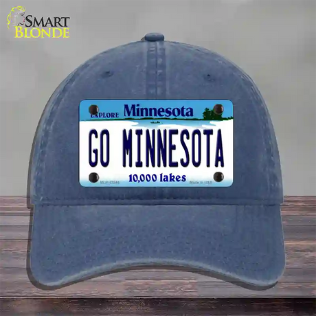 Go Minnesota Novelty License Plate Hat Unconstructed Cotton / Navy