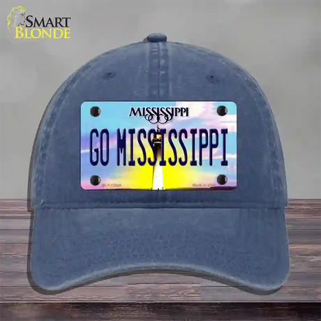 Go Mississippi Novelty License Plate Hat Unconstructed Cotton / Navy