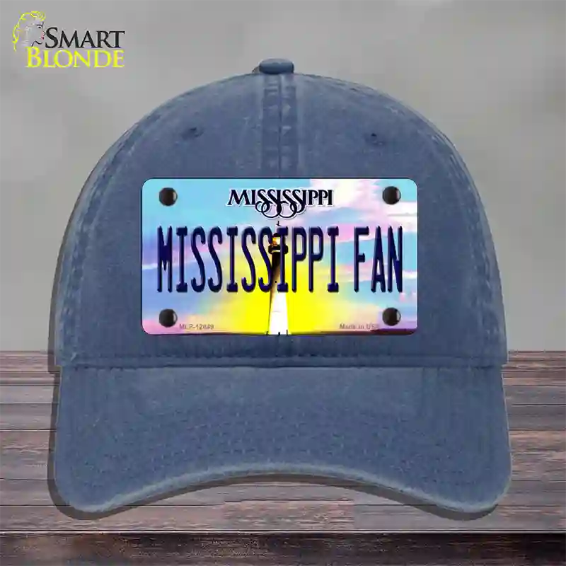 Mississippi Fan Novelty License Plate Hat Unconstructed Cotton / Navy