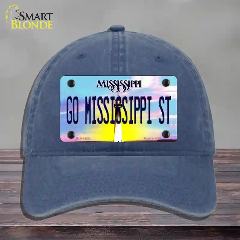 Go Mississippi State Novelty License Plate Hat Unconstructed Cotton / Navy