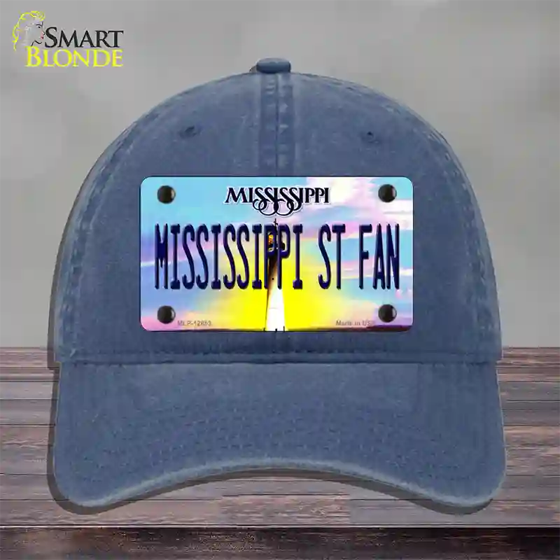 Mississippi State Fan Novelty License Plate Hat Unconstructed Cotton / Navy