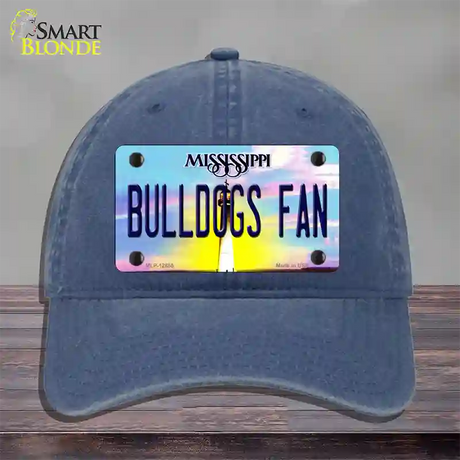 Bulldogs Fan Mississippi Novelty License Plate Hat Unconstructed Cotton / Navy