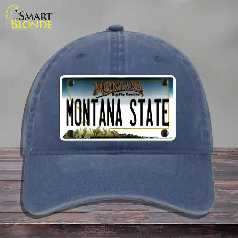 Montana State Univ Novelty License Plate Hat Unconstructed Cotton / Navy