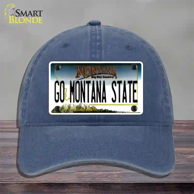 Go Montana State Novelty License Plate Hat Unconstructed Cotton / Navy