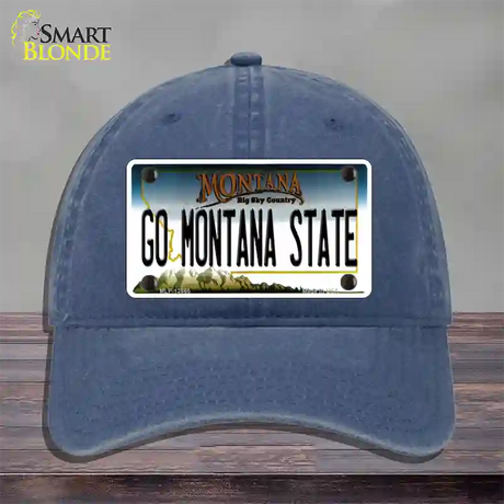 Go Montana State Novelty License Plate Hat Unconstructed Cotton / Navy