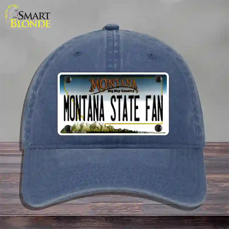 Montana State Fan Novelty License Plate Hat Unconstructed Cotton / Navy