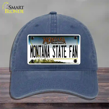 Montana State Fan Novelty License Plate Hat Unconstructed Cotton / Navy